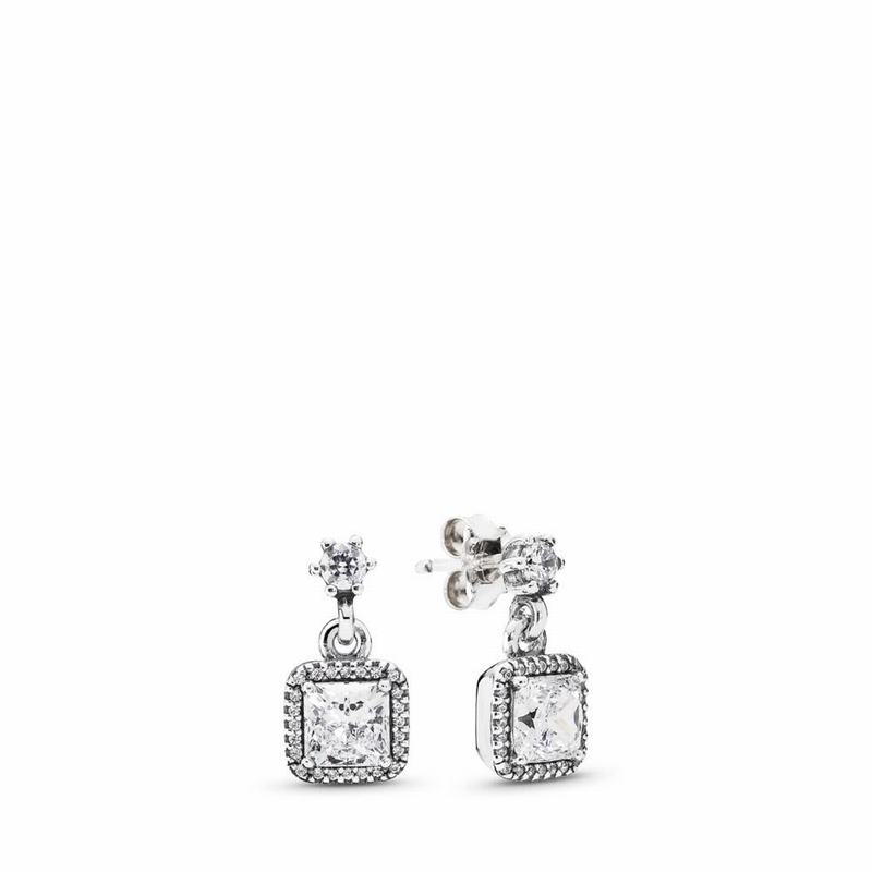 Pandora Timeless Elegance Drop Earrings Outlet NZ, Sterling Silver (123974-MAL)